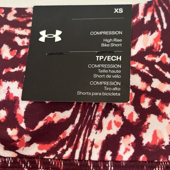 Under Armour Women’s HeatGear Compression Bike Shorts Black Rose/Pink XSM - Picture 5 of 7